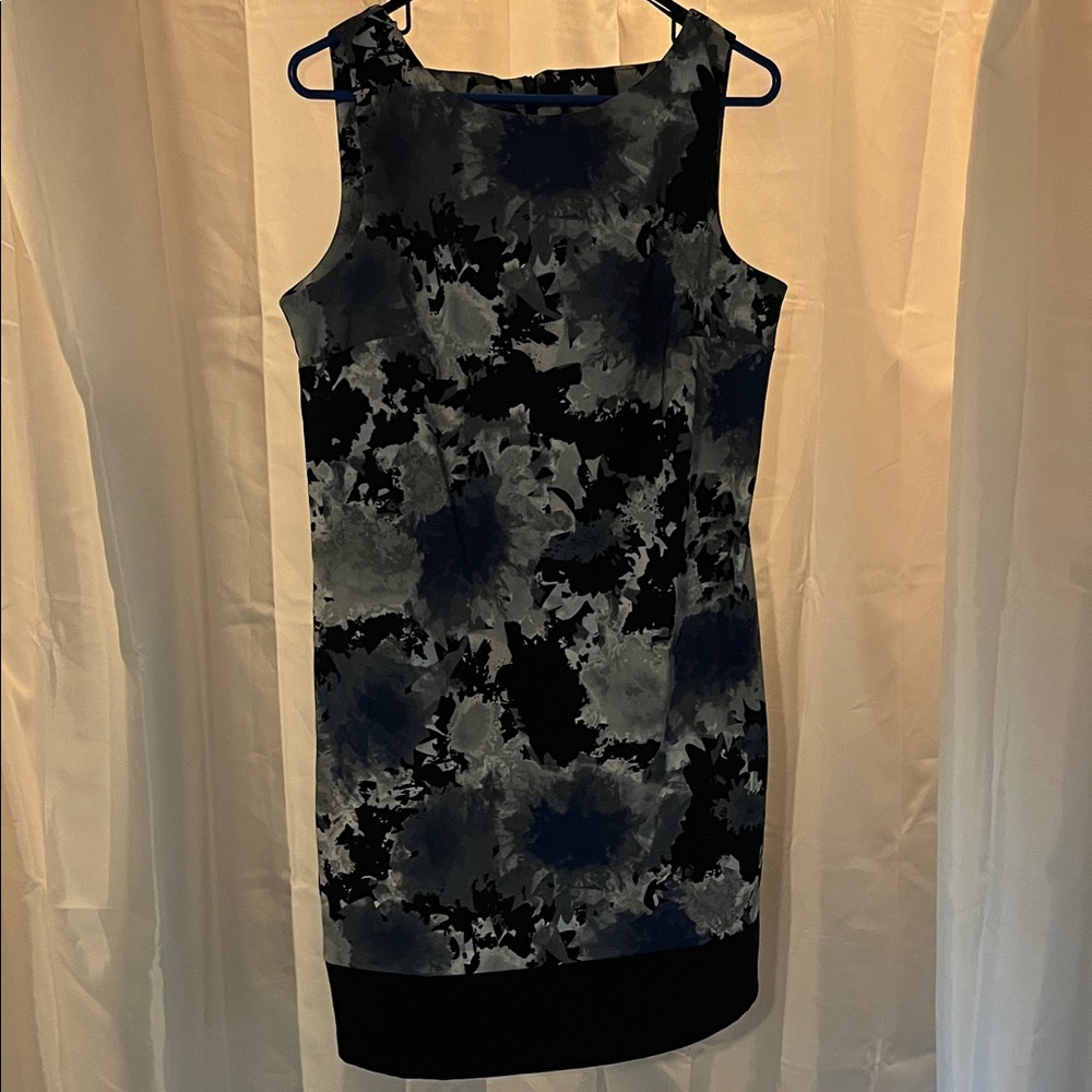 AB Studio Black and Gray Patterned Mini Dress